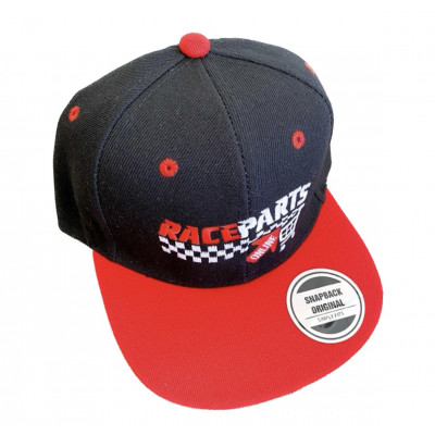 RACE PARTS Snapback Cap-Black/Red
