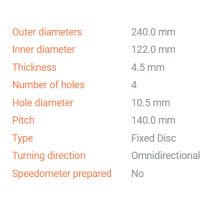 221-110252 Moto-Master Brake Disc-Rear-240mm