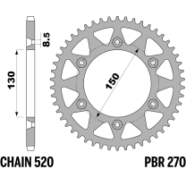 214-R-0270TA PBR Alloy Rear Sprocket