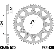 214-R-0489TA PBR Alloy Rear Sprocket