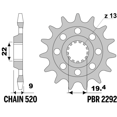 213-F-2292 PBR Front Sprocket