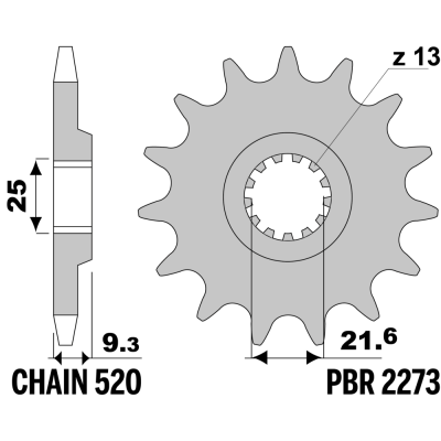213-F-2273 PBR Front Sprocket