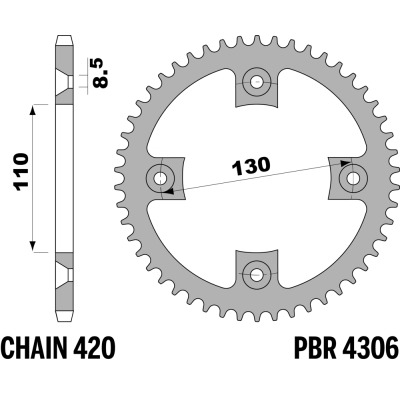 214-R-4306TA PBR Alloy Rear...