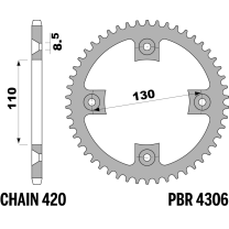 214-R-4306TA PBR Alloy Rear Sprocket