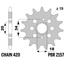 213-F-2157 PBR Front Sprocket-CRF150R/RB