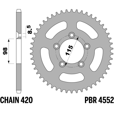 214-R-4552TA PBR Alloy Rear...