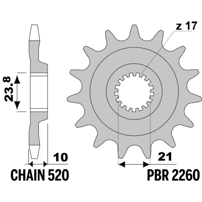 213-F-2260 PBR Front Sprocket
