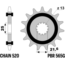 213-F-0565G-15 PBR Front Rubber Damper Sprocket