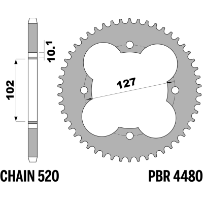 213-R-4480 PBR Steel Rear...