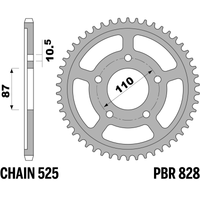213-R-0828 PBR Steel Rear...