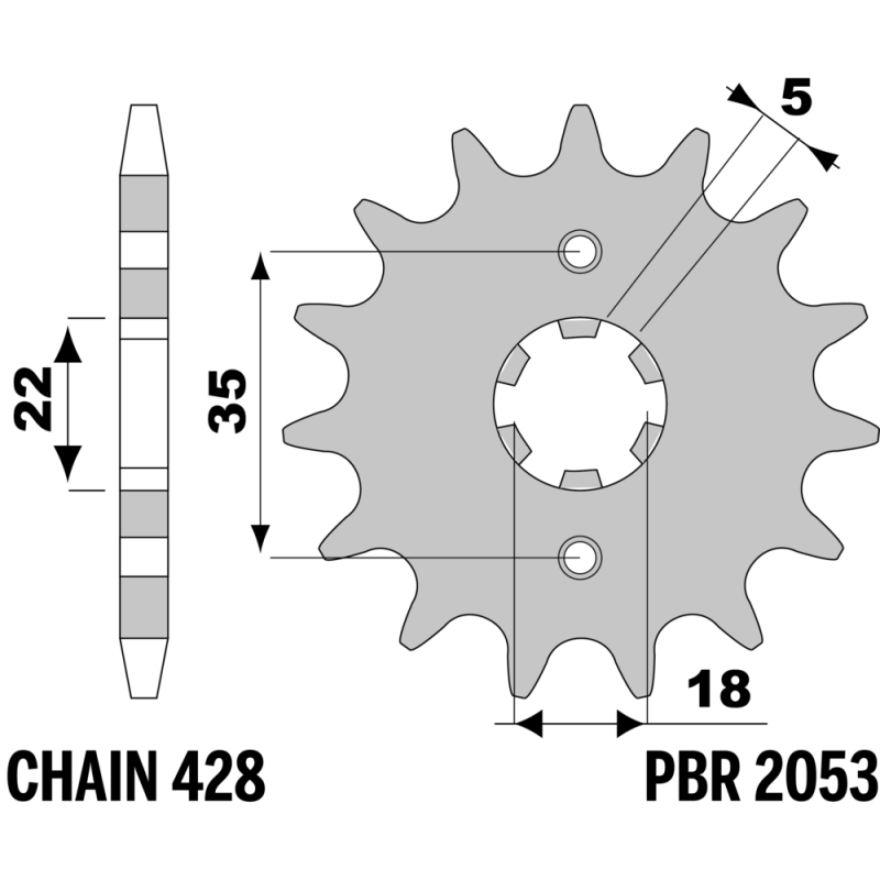 PBR Sprocket & Chain Kit-TW200 Trailway 50T/14T