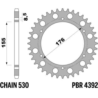 213-R-4392 PBR Steel Rear...