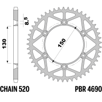 213-R-4690 PBR C-Light Steel Rear Sprocket-YZ/YZF/WRF