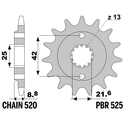213-F-0525 PBR Front Sprocket