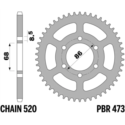 213-R-0473 PBR Steel Rear...