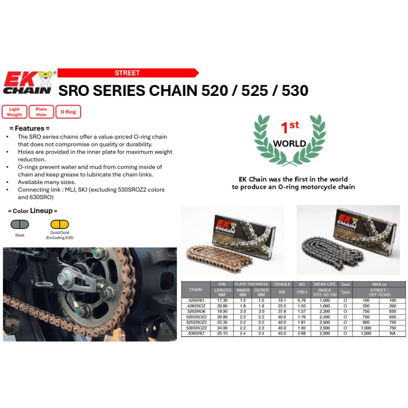 200-530SROZ2 120 Link EK O'Ring Chain
