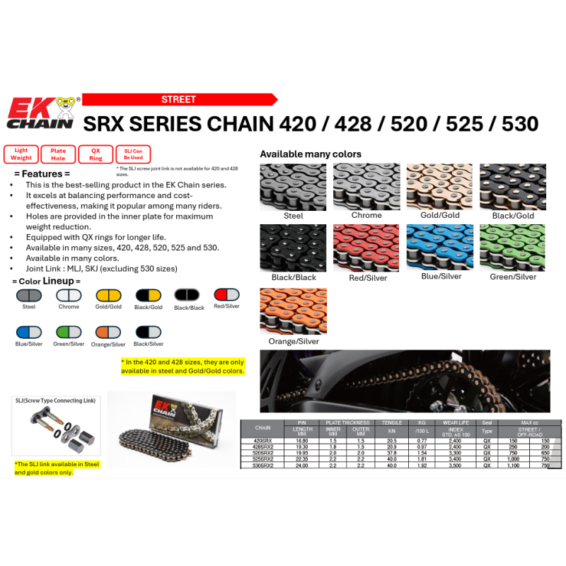 200-530SRX2 120 Link EK X'Ring Chain