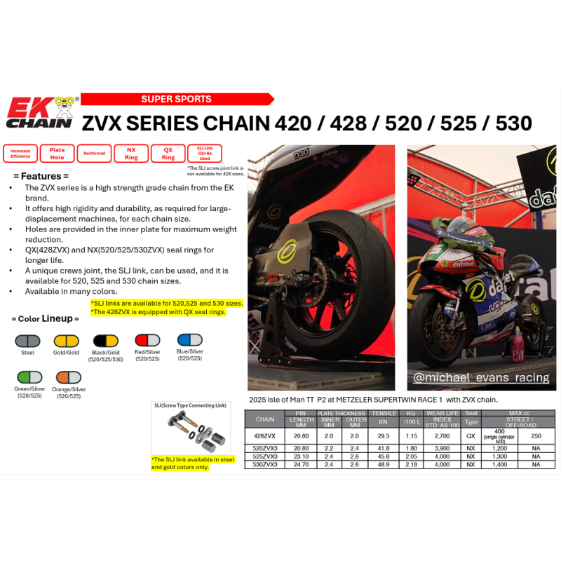 200-530ZVX3 120 Link EK X'Ring Chain