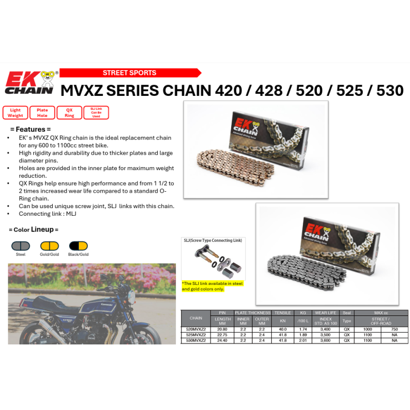 200-525MVXZ2 124 Link EK X'Ring Chain