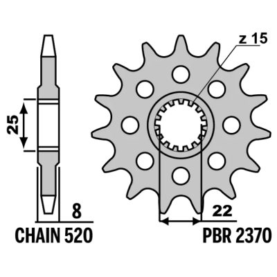 213-F-2370 PBR Front Sprocket