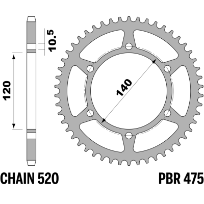 213-R-0475 PBR Steel Rear...