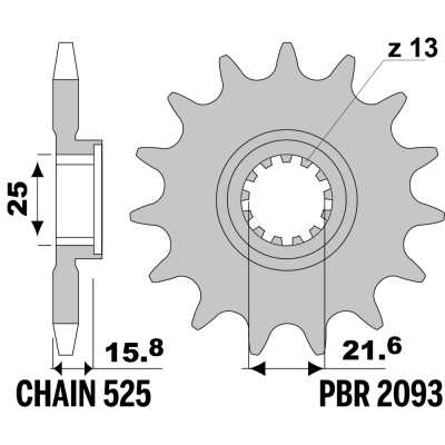 213-F-2093 PBR Front Sprocket