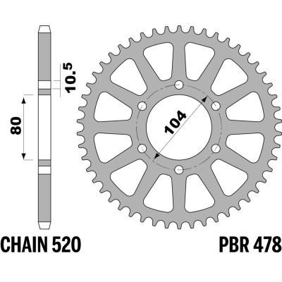 214-R-0478 PBR Alloy Rear...