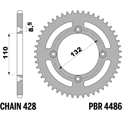 213-R-4486 PBR Steel Rear...
