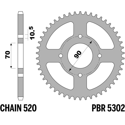 213-R-5302 PBR Rear Sprocket