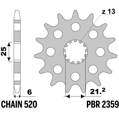 213-F-2359 PBR Front Sprocket