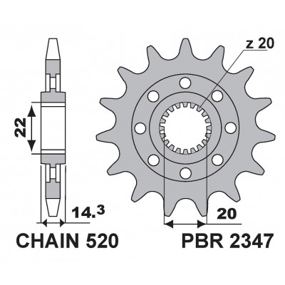 213-F-2347 PBR Front Sprocket